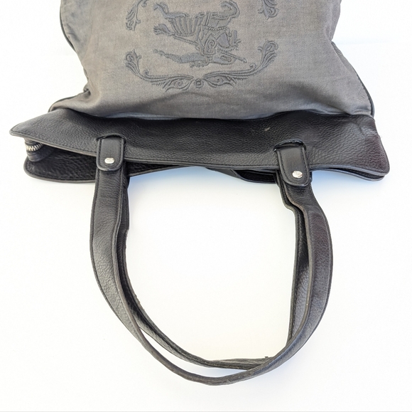 🩶Burberry Gray Logo Canvas Tote Bag - Picture 8 of 16